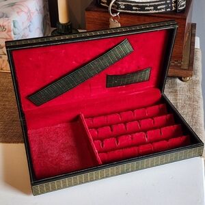 vintage Philippe for Swank black faux-leather jewelry box